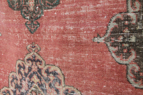 Vintage Red Turkish Runner - 3x11 ft | Handmade Wool Antique Carpet for Hallway