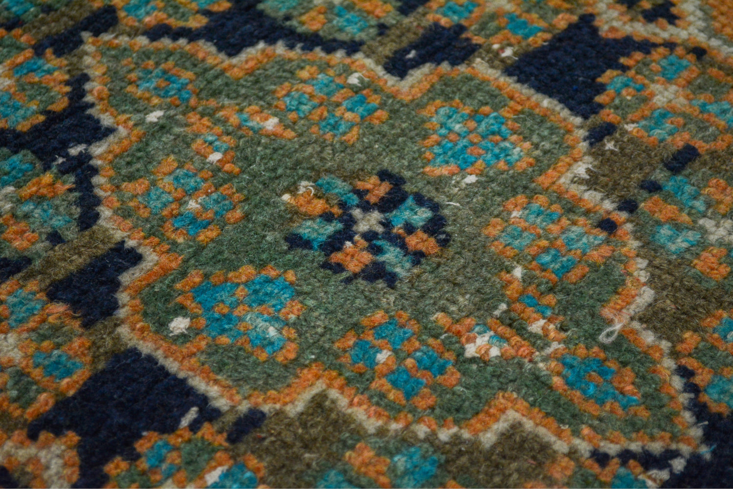Karatay / 2x11 Vintage Boho Rug Runner Detail