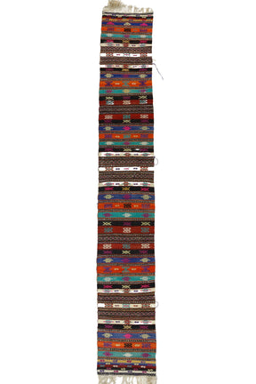 Karlık / 2x13 Wool Bohemian Kilim Runner Front Side
