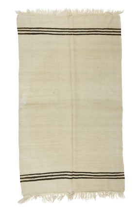 Kendir / 4x7 Hemp Vintage Bohemian Kilim Rug Front Side