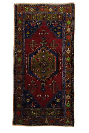 Kirmiziyahsi / 4x7 Wool Turkish Area Rug Front Side