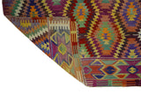 Kumluova / 5x8 Multi-Color Oriental Boho Kilim Rug Back Side