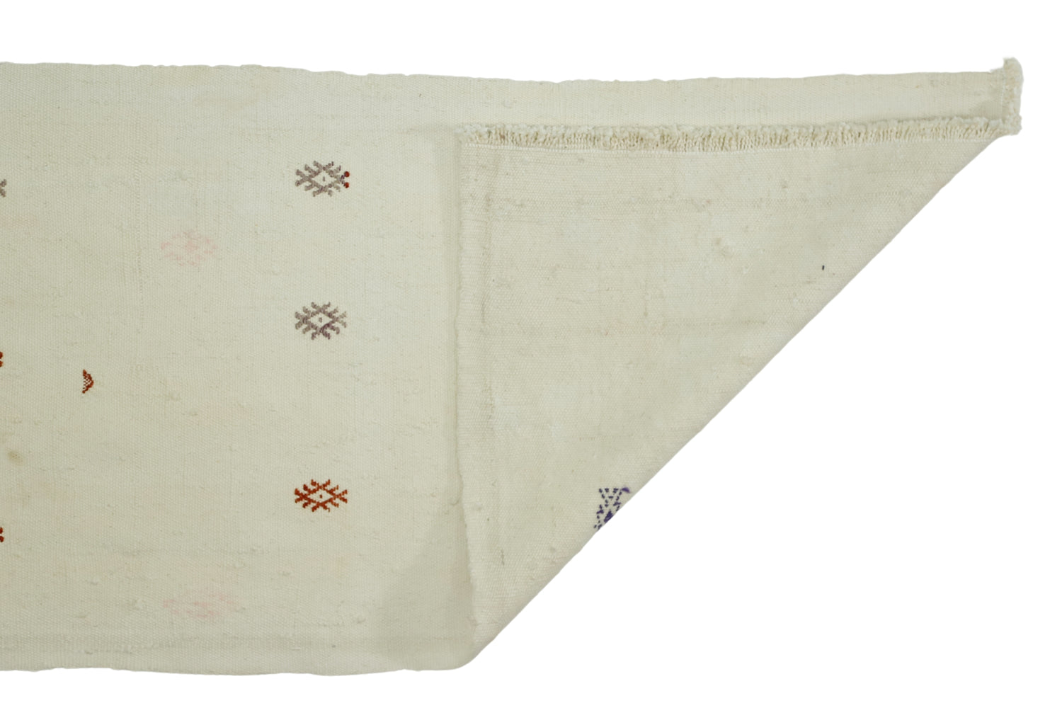 Medrese / 2x14 Beige Vintage Kilim Runner Back Side