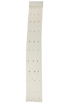 Medrese / 2x14 Beige Vintage Kilim Runner Front Side