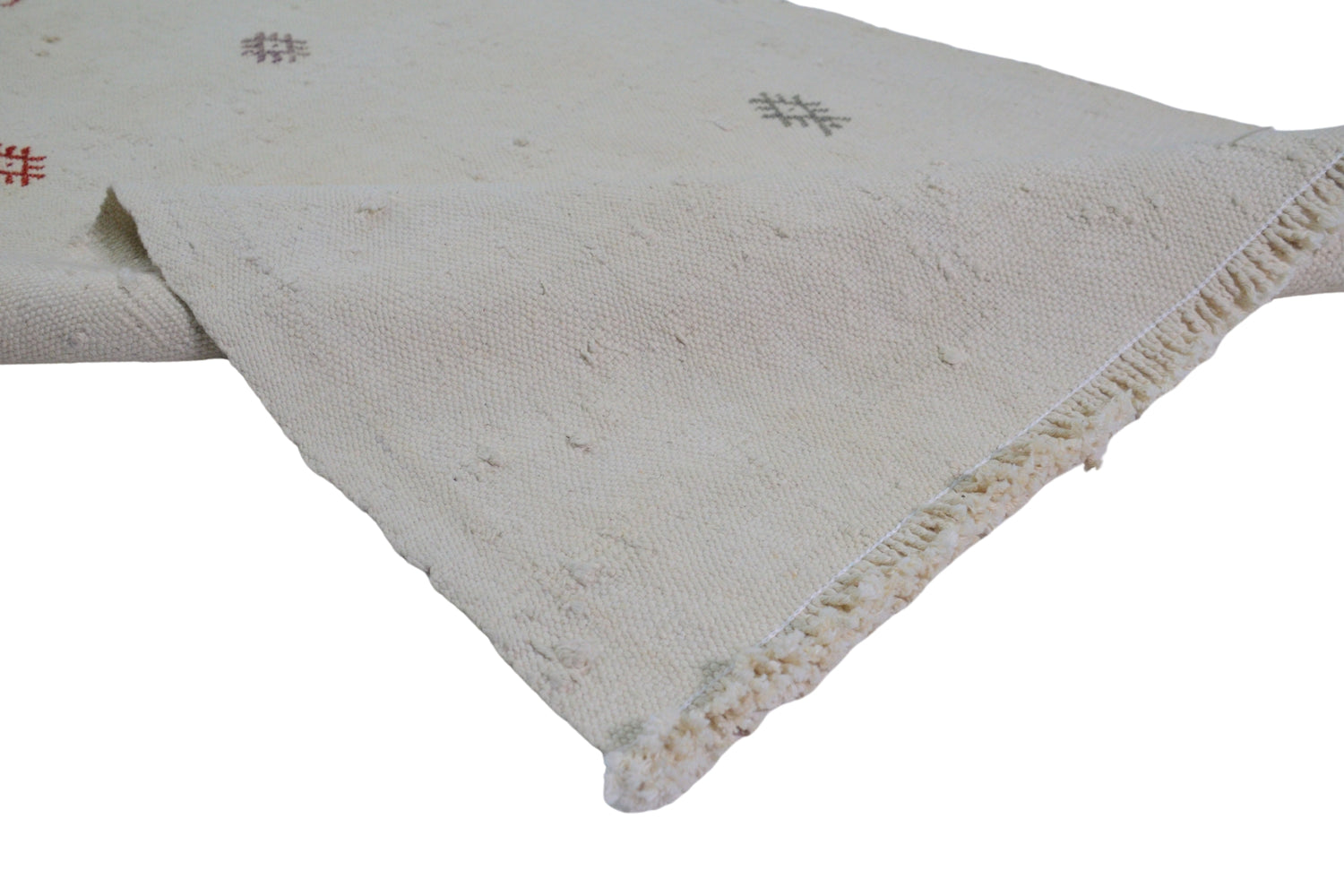 Medrese / 2x14 Beige Vintage Kilim Runner Texture