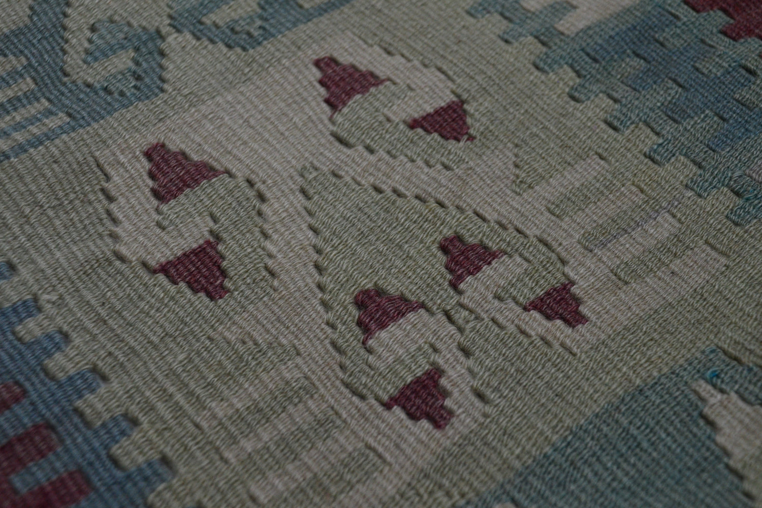 Mende / 3x5 Muted Vintage Tribal Kilim Detail