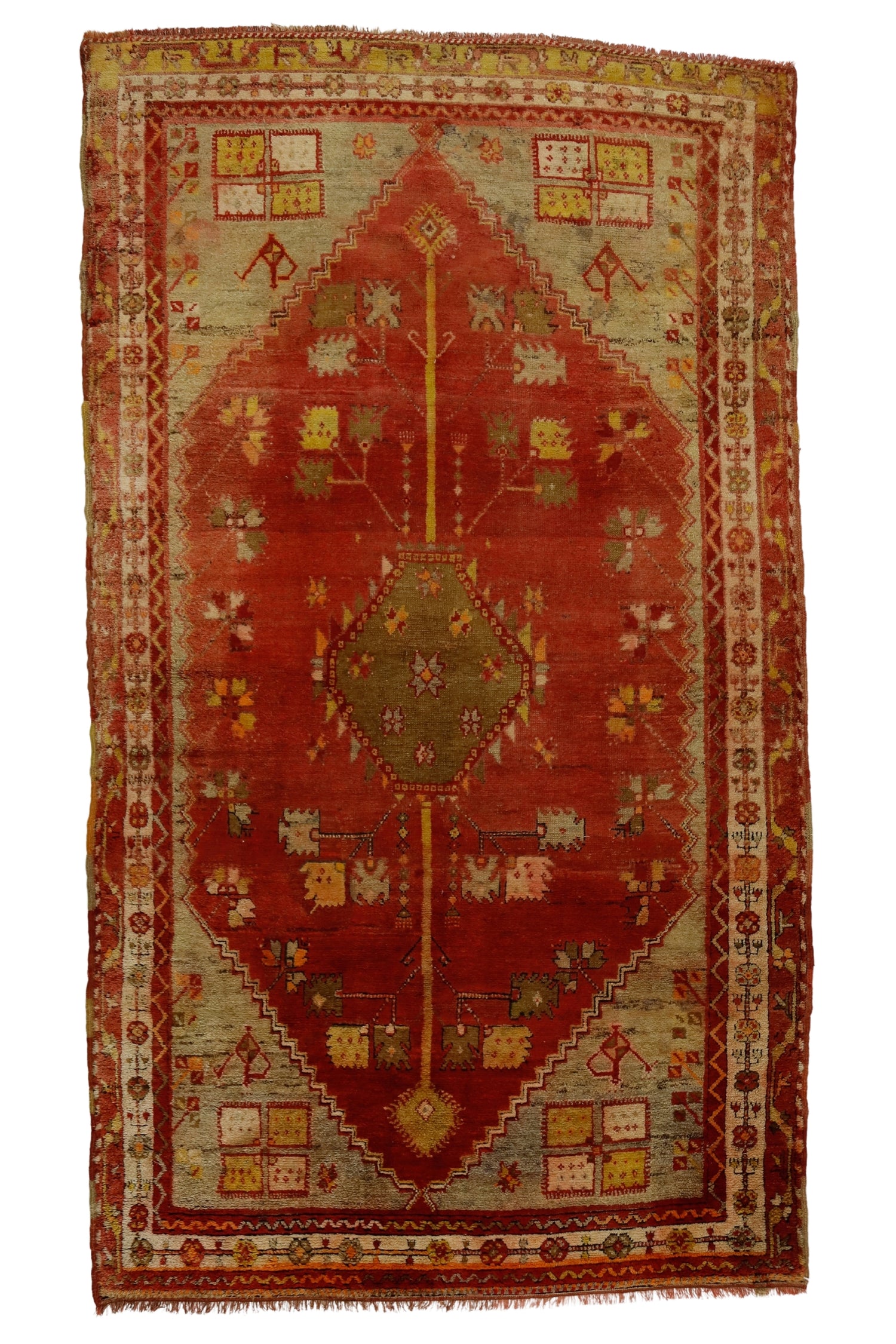 Menderes / 5x9 Antique Red Turkish Rug Front Side