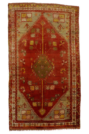 Menderes / 5x9 Antique Red Turkish Rug Front Side