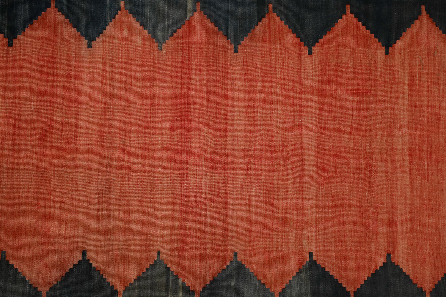 Saray / 4x13 Vintage Wool Turkish Kilim Runner Rug Close Up