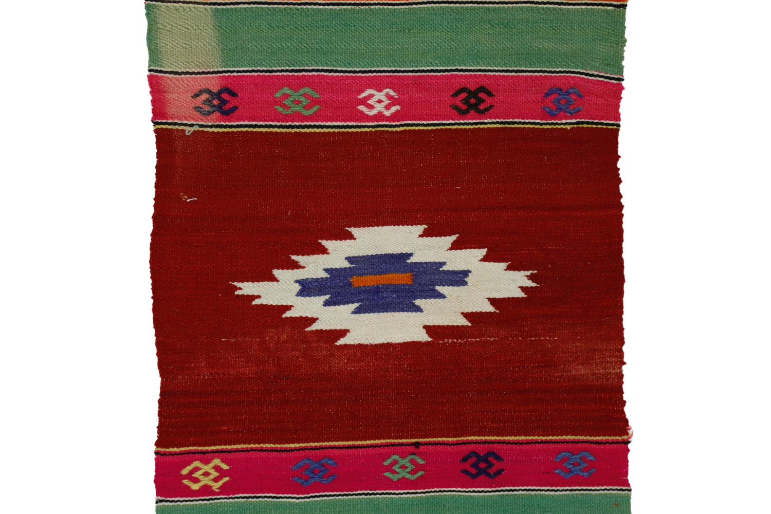 Savastepe / 1x9 Vintage Striped Hallway Runner Close Up