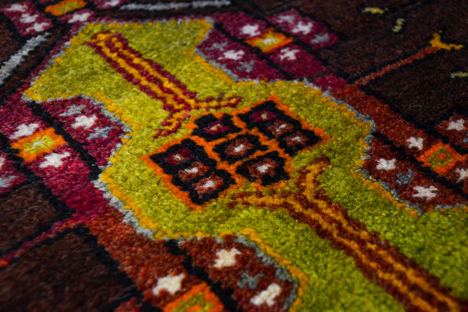 Savcun / 2x12 Oriental Wool Handmade Rug Runner Detail