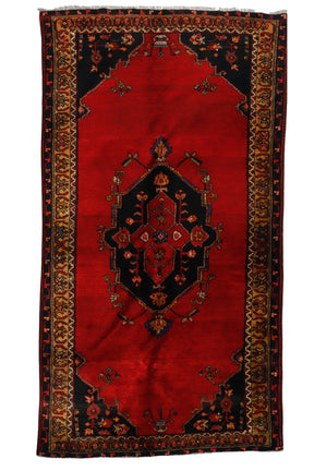 Serpincik / 5x10 Red Anatolian Vintage Carpet Front Side