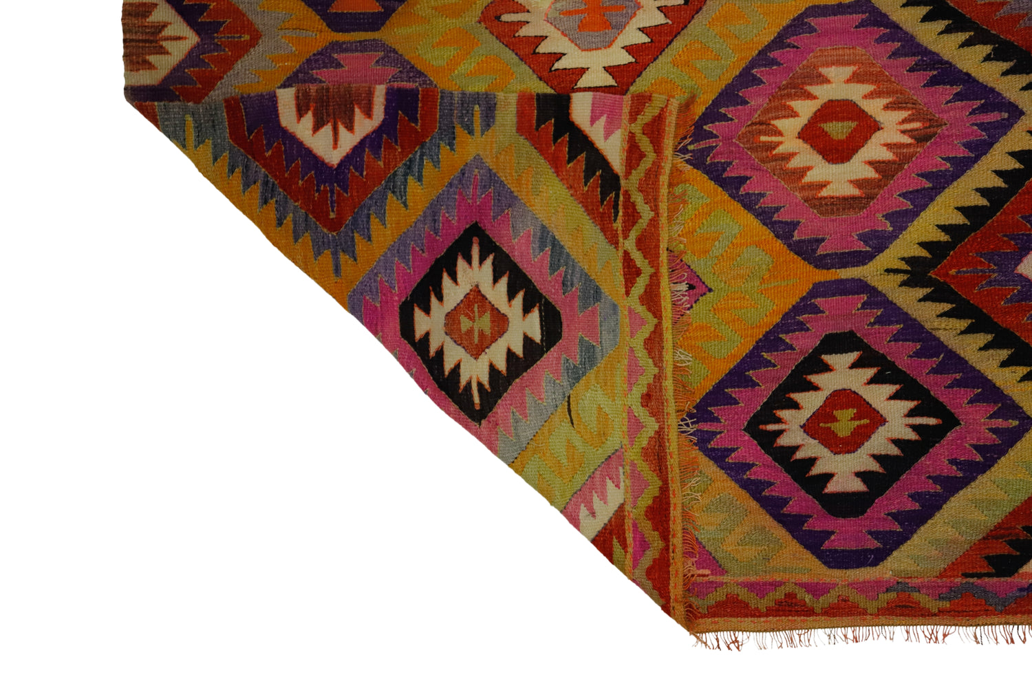 Seydikemer / 5x8 Oriental Flatweave Kilim Rug Back Side