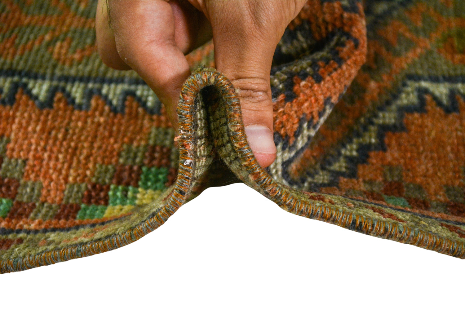 Sultanhan / 1x3 Wool Vintage Turkish Rug Thickness