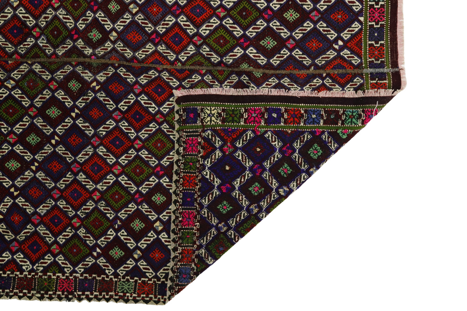 Tepecik / 6x7 Vintage Bohemian Area Kilim Rug Back Side