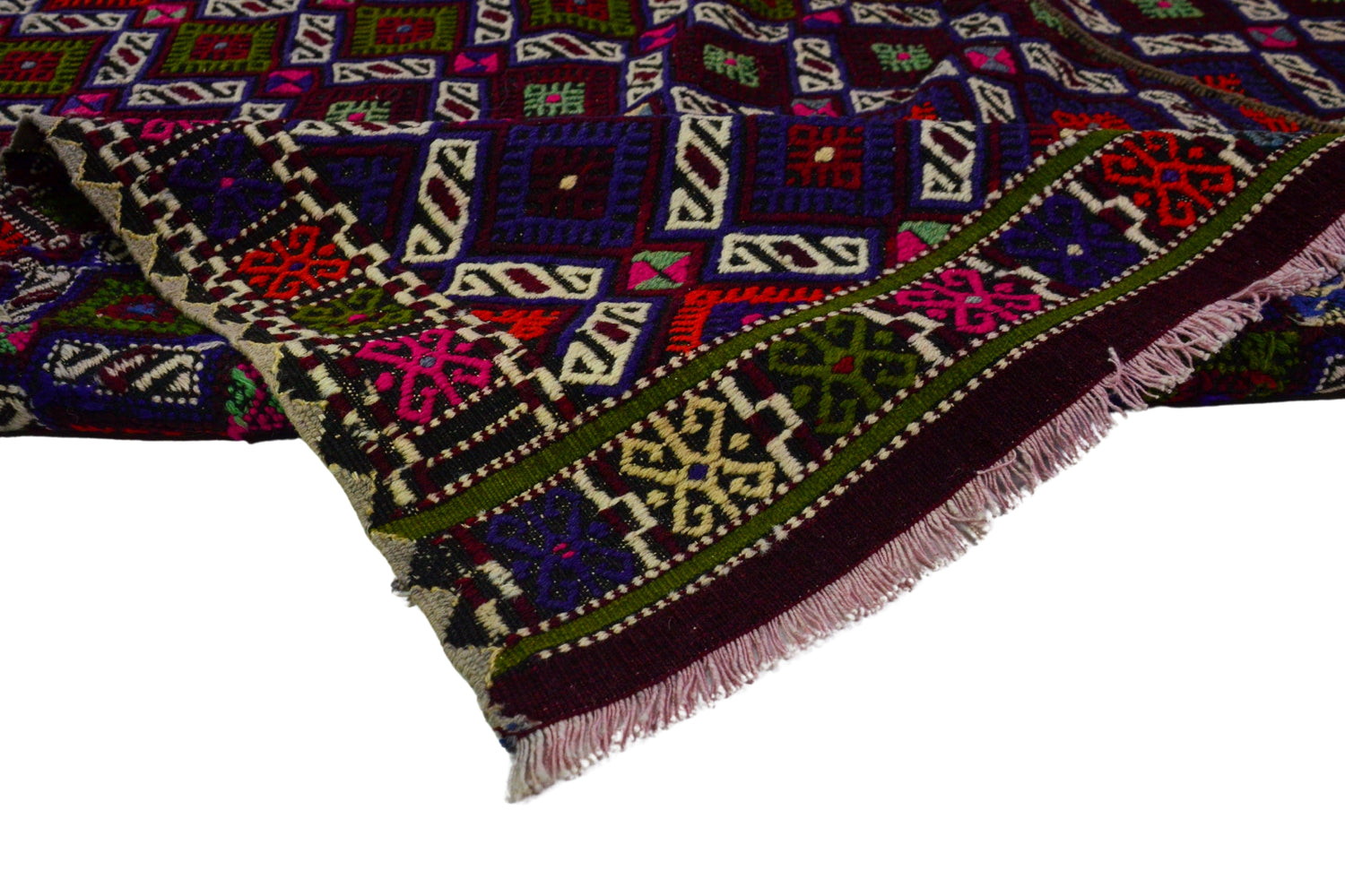 Tepecik / 6x7 Vintage Bohemian Area Kilim Rug Texture
