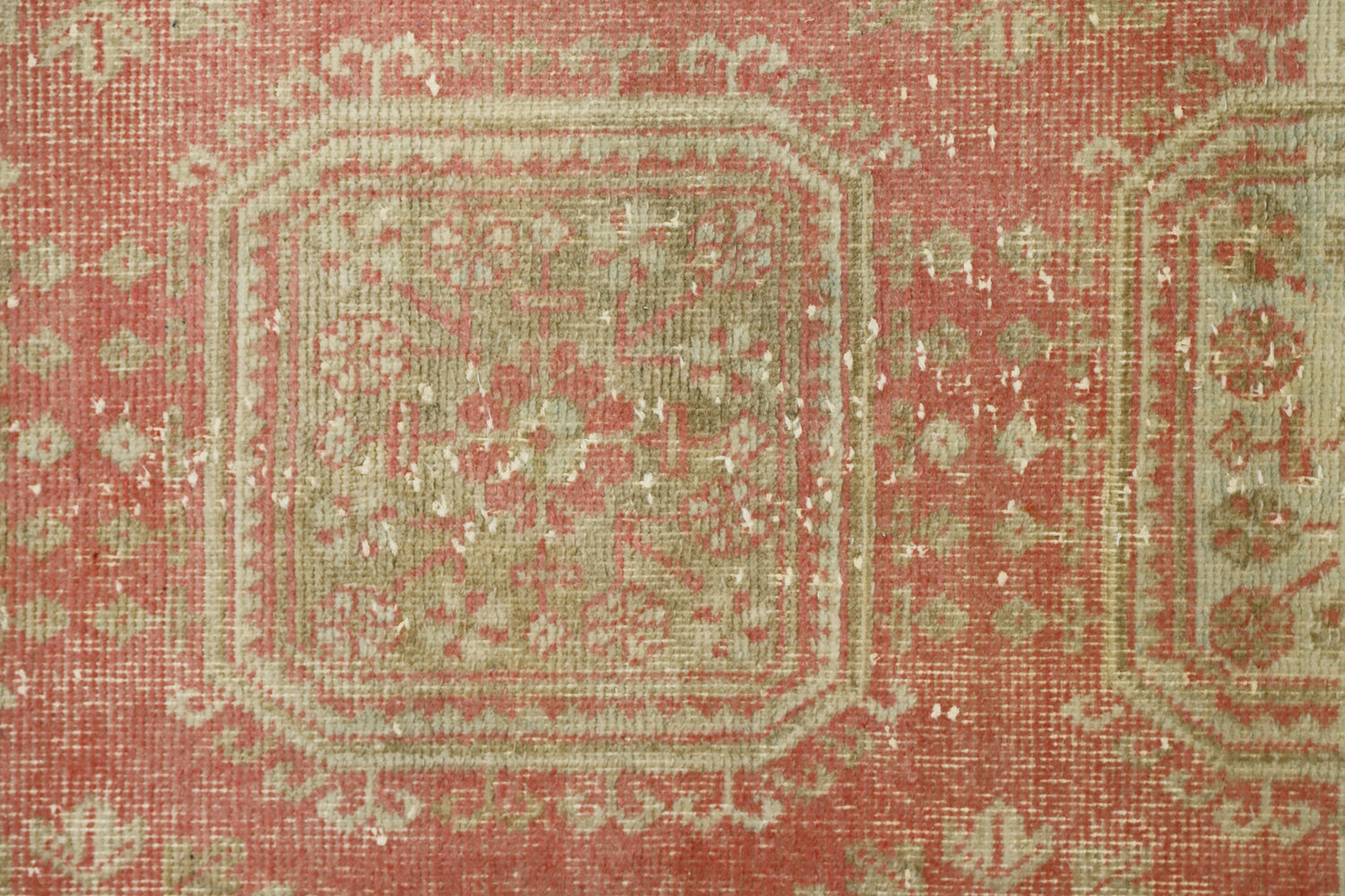 Ugurlu / 2x11 Vintage Handmade Pastel Rug Runner Close Up