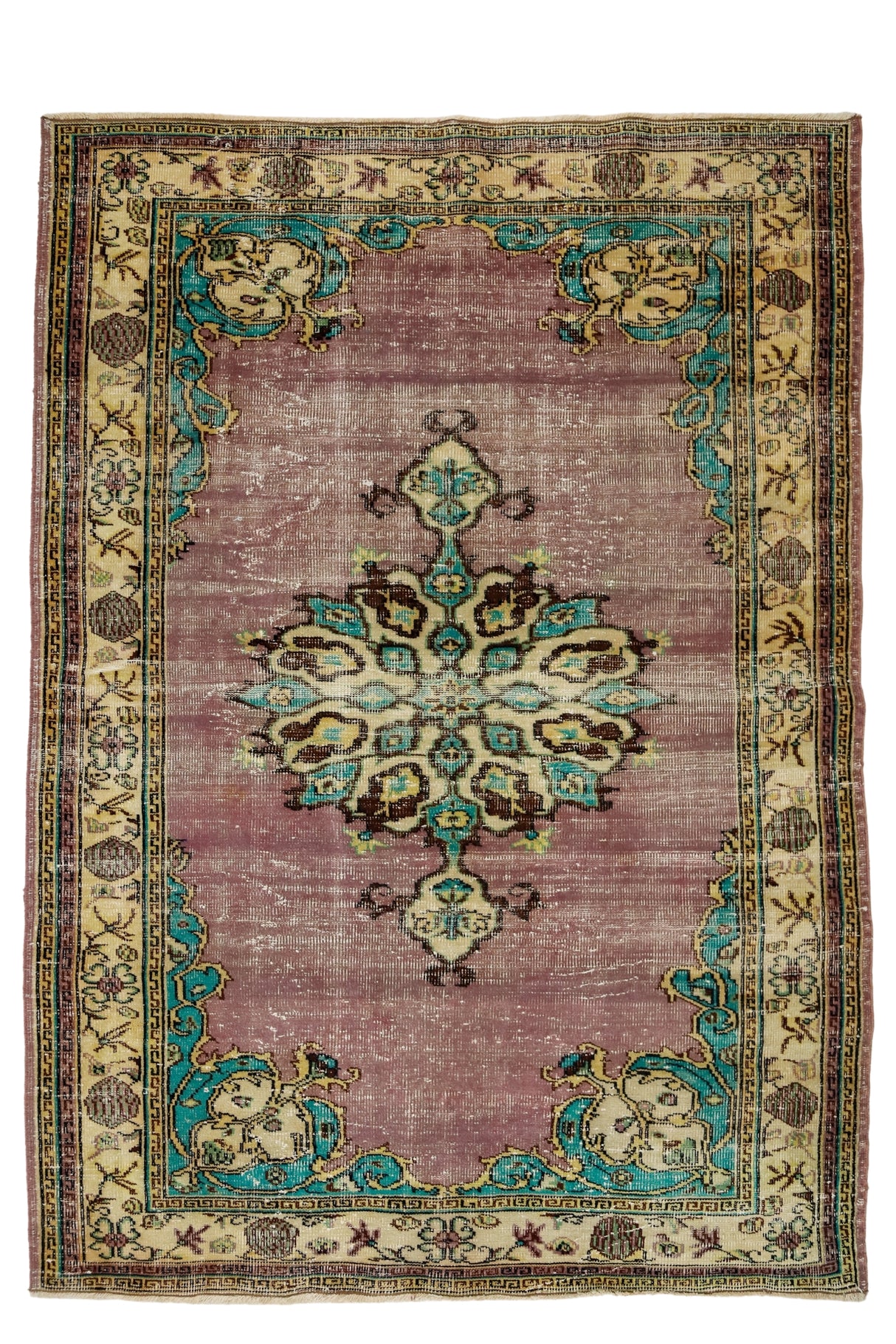 Uluborlu / 6x8 Vintage Turkish Area Rug Front Side