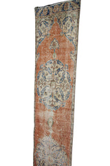 Vintage Oriental Rug Runner - 2x9 ft | Wool Beige Oushak Carpet for Hallway