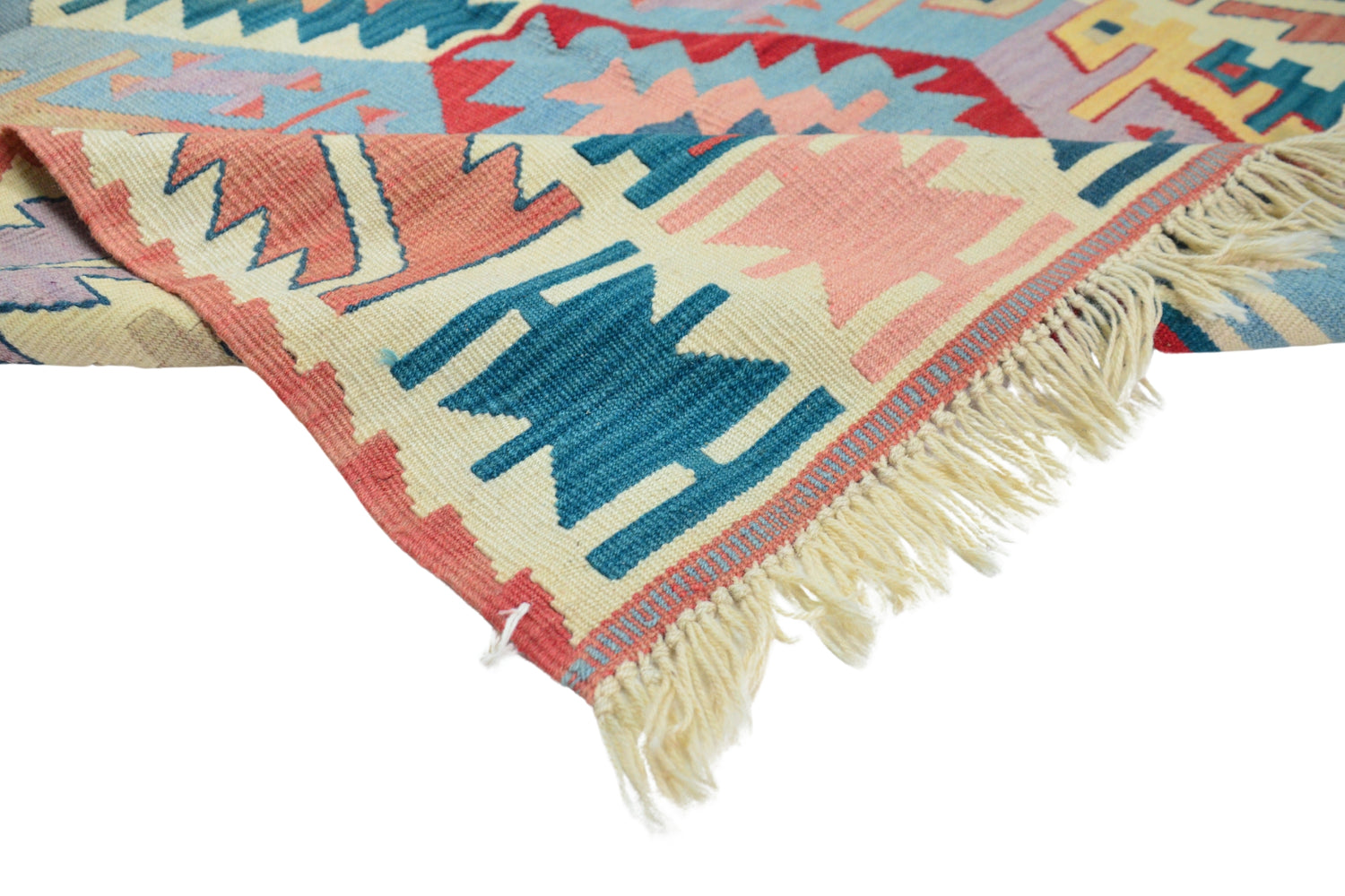 Yakamoz / 3x5 Bohemian Vintage Area Kilim Rug Texture