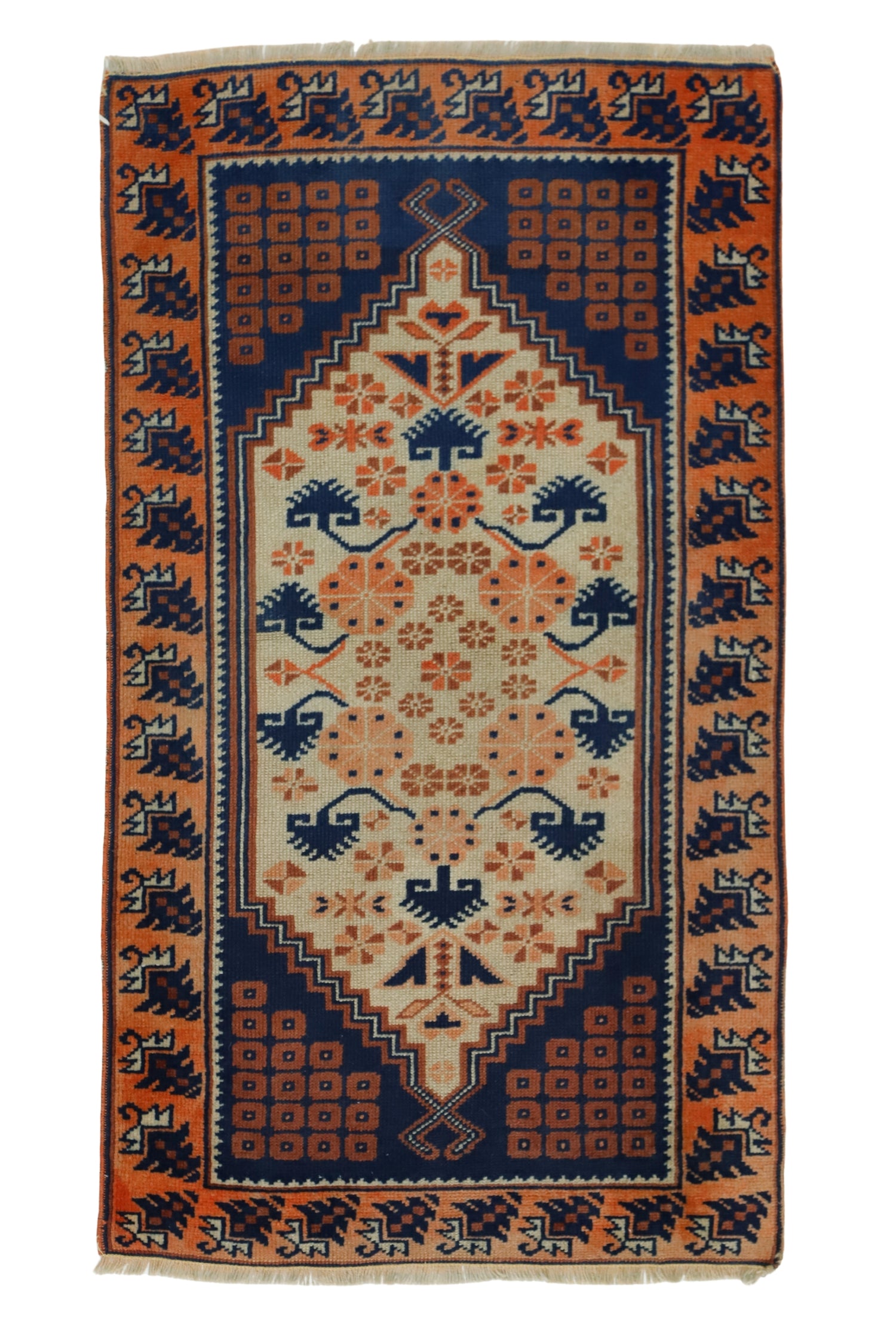 Yazlık / 2x3 Vintage Handmade Wool Area Rug Front Side
