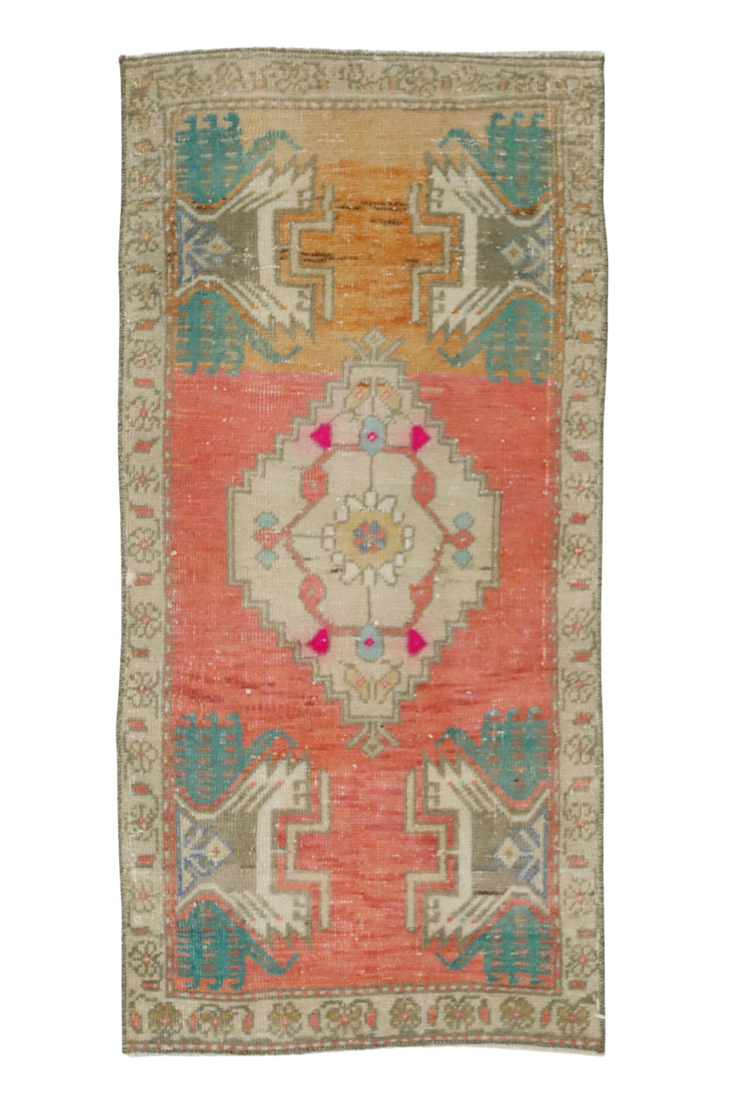 Yazyurdu / 1x3 Muted Handmade Turkish Rug Front Side