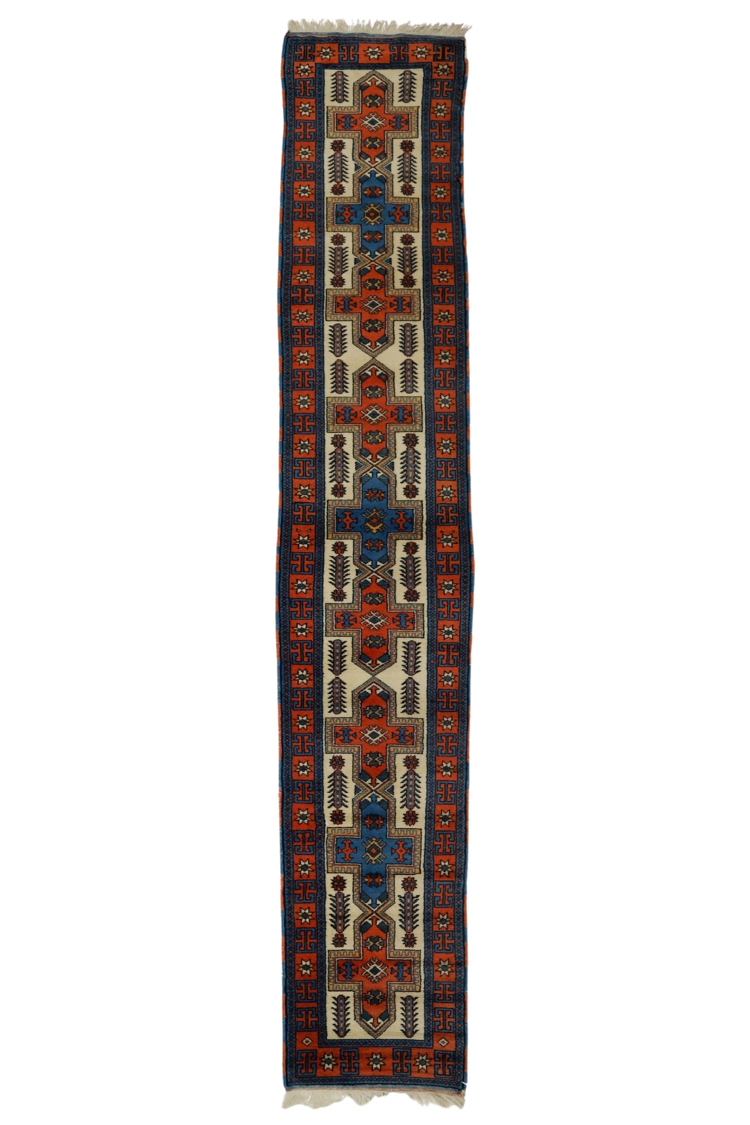 Yuları / 2x10 Vintage Wool Boho Rug Runner Front Side