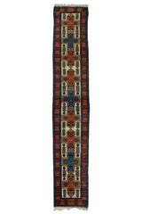 Yuları / 2x10 Vintage Wool Boho Rug Runner Front Side