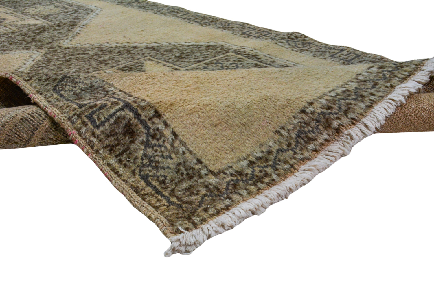 Yunak / 4x11 Vintage Pastel Hallway Rug Runner Texture