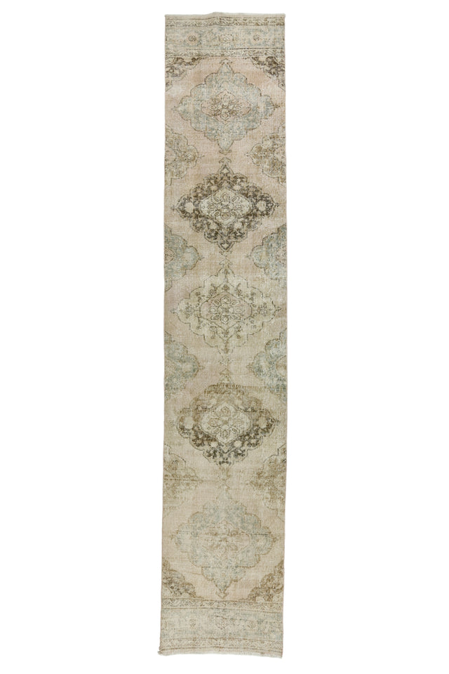 Yurt / 2x13 Vintage Oriental Rug Runner Front Side