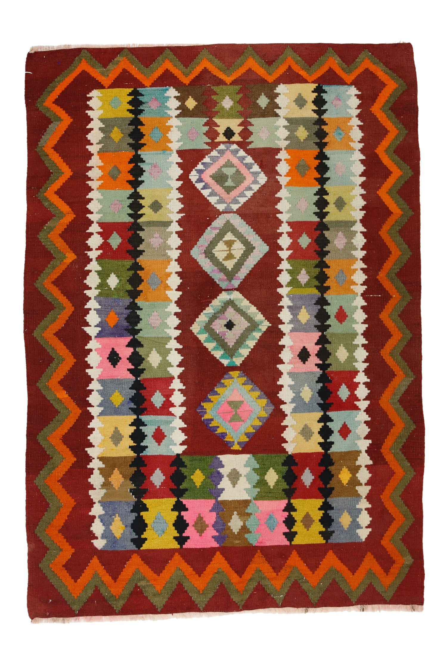 Zaferiye / 5x7 Wool Oriental Handmade Kilim Rug Front Side