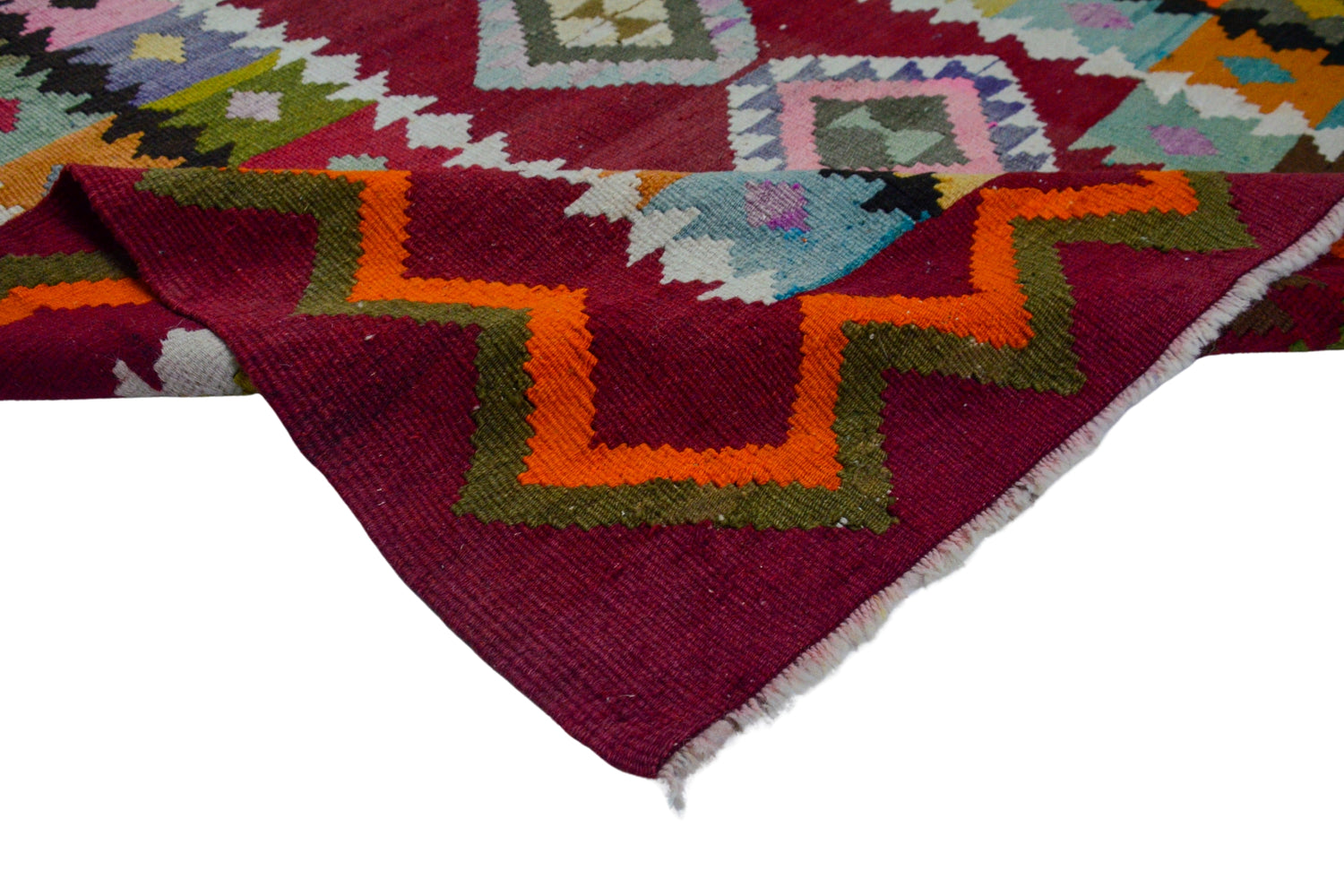 Zaferiye / 5x7 Wool Oriental Handmade Kilim Rug Texture
