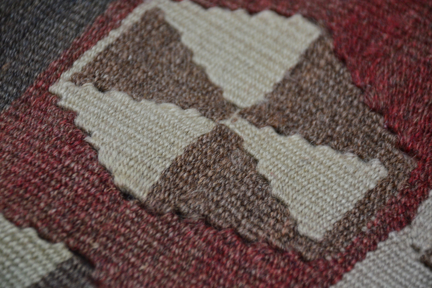 Zahman / 3x5 Handmade Tribal Bohemian Kilim Rug Detail