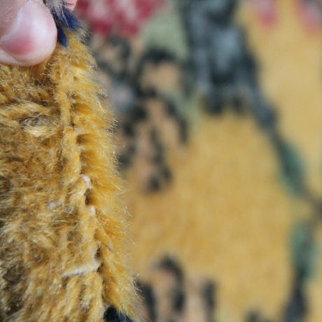 Vintage Handmade Yellow Rug - 5x8 ft | Wool Anatolian Oushak Carpet for Bedroom