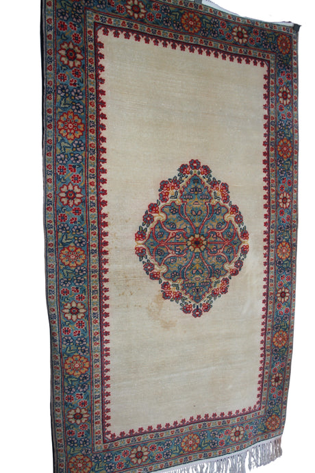 Curated Vintage Oushak Rug - 4x6 ft | Handwoven Authentic Turkish Carpet