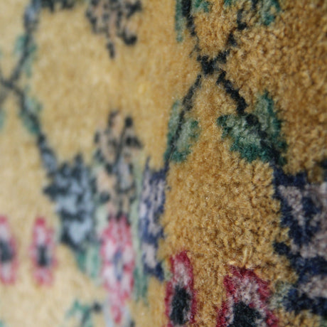 Vintage Handmade Yellow Rug - 5x8 ft | Wool Anatolian Oushak Carpet for Bedroom