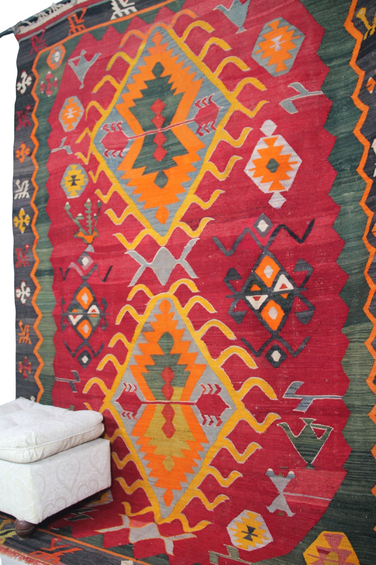 Curated Vintage Red Kilim - 6x9 ft | Handmade Anatolian Rug for Rustic Area