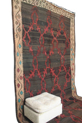 Oversize Vintage Brown Kilim - 6x10 ft | Handmade Bohemian Turkish Rug
