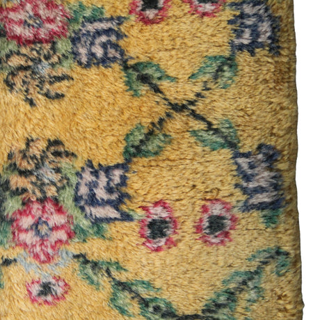 Vintage Handmade Yellow Rug - 5x8 ft | Wool Anatolian Oushak Carpet for Bedroom