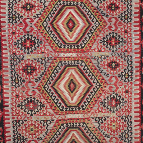 Curated Vintage Kilim Rug - 5x11 ft | Handmade Oriental Area Rug for Living Room