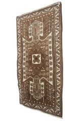 Neutral Vintage Handmade Rug - 3x6 ft | Tribal Boho Turkish Carpet for Living Room