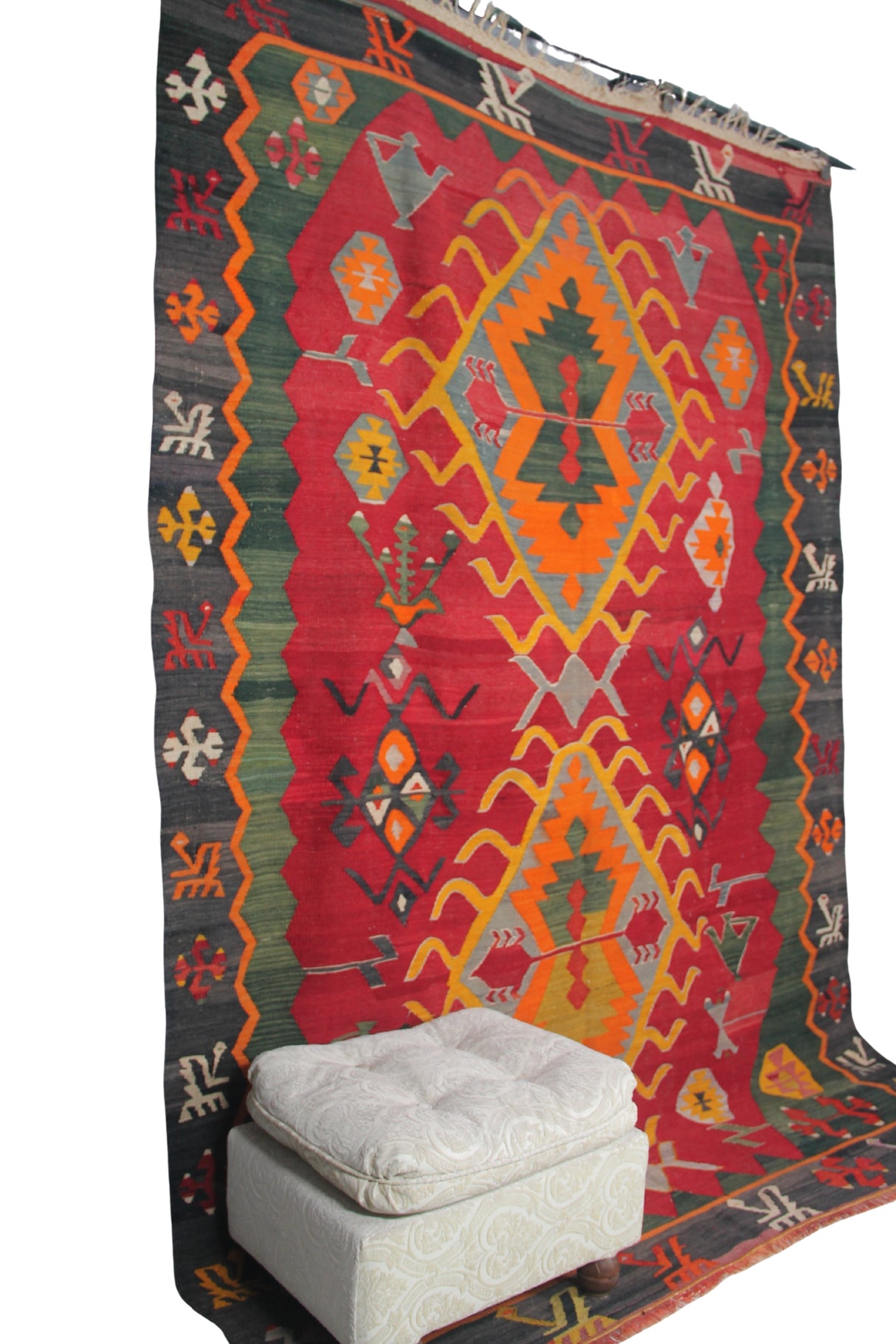 Curated Vintage Red Kilim - 6x9 ft | Handmade Anatolian Rug for Rustic Area