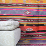 Vintage Handmade Turkish Kilim - 5x7 ft | Wool Bohemian Accent Area Carpet