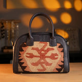 Kite MadameOttoman Handmade Antique Kilim & Leather Mini Tote Bag | Bohemian Mini Tote