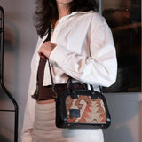 Kite MadameOttoman Handmade Antique Kilim & Leather Mini Tote Bag | Bohemian Mini Tote