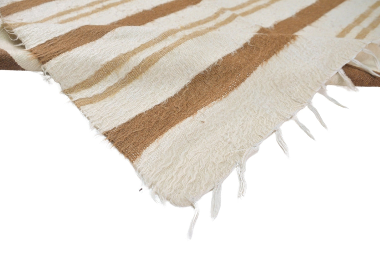 Bej-Kahverengi Çizgi Desenli Vintage Kilim / Narince 114 x 175 cm