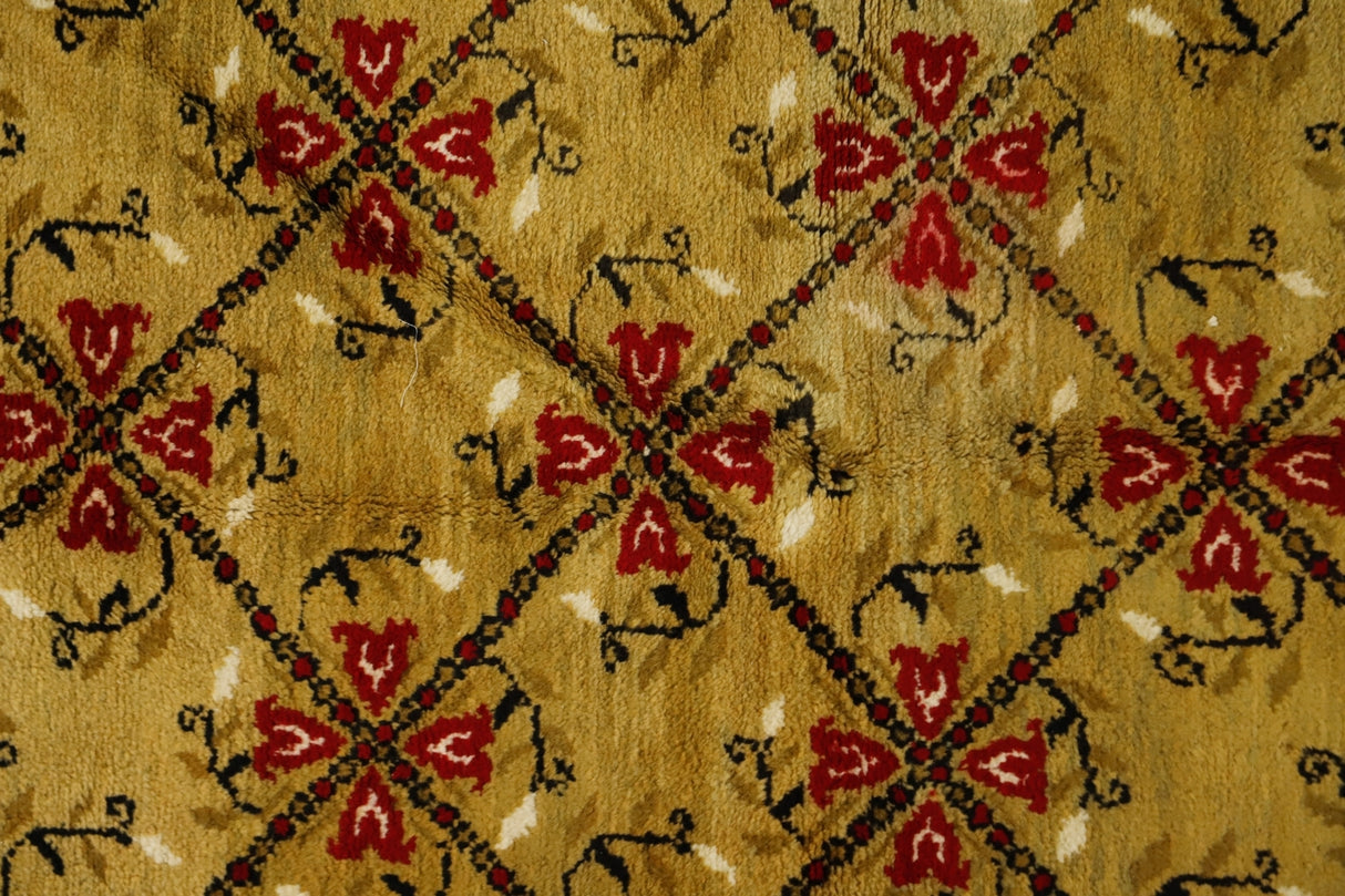 Çiçek Motifli El Dokuma Vintage Halı / Balkaya 148 x 285 cm