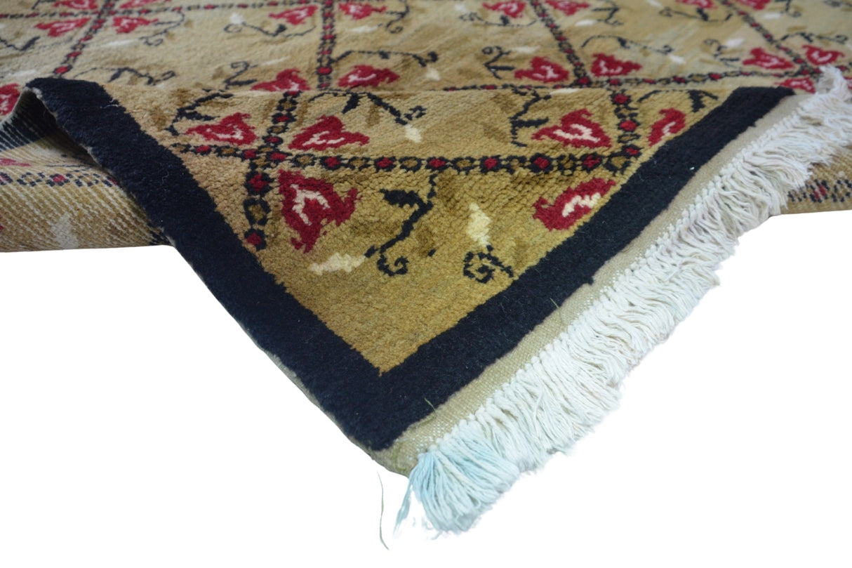 Çiçek Motifli El Dokuma Vintage Halı / Balkaya 148 x 285 cm