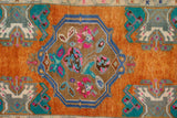 Antika El Dokuma Çiçek Desenli Halı / Besni 53 x 103 cm